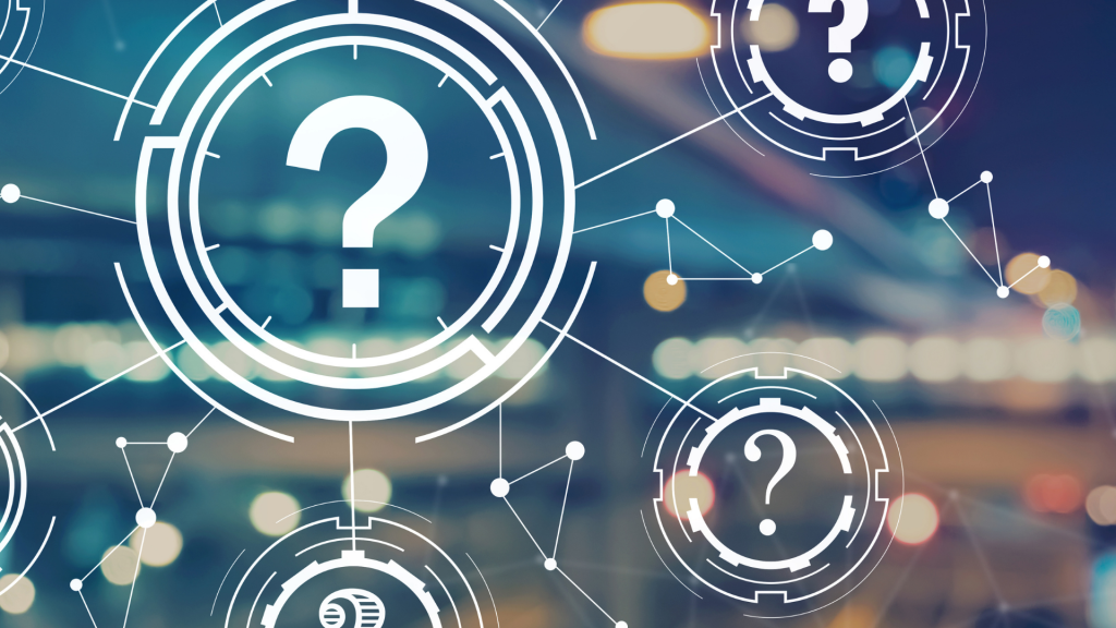 Question marks connected